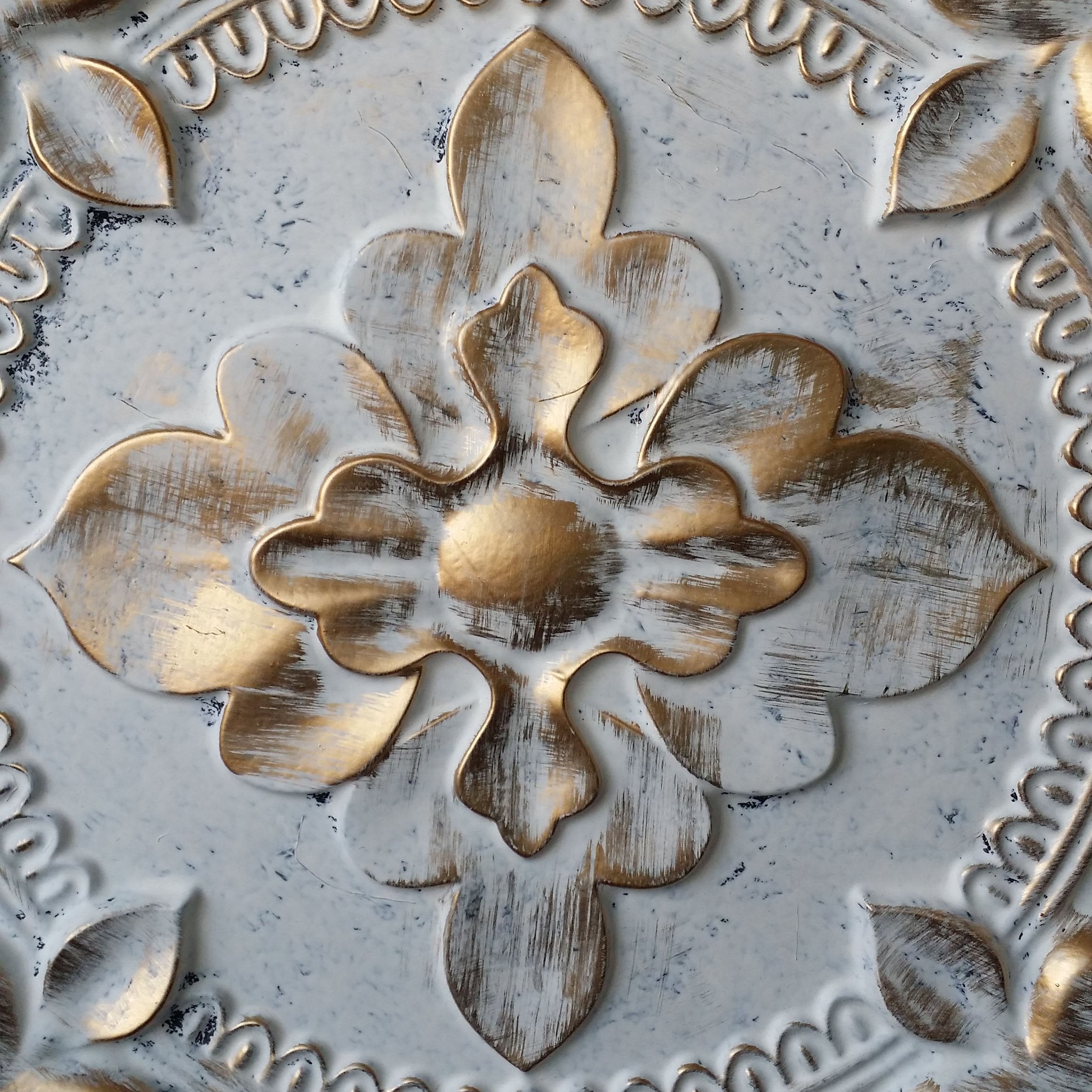 Ceiling Tile Faux tin Paint White Gold bar Decor Ceiling Panel PL30 Pack of 10pcs