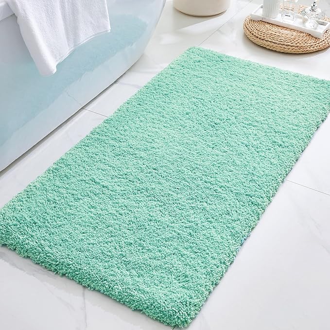 Pink Bathroom Rugs 48" × 24" Non Slip & Super Absorbent Extra Thick Soft