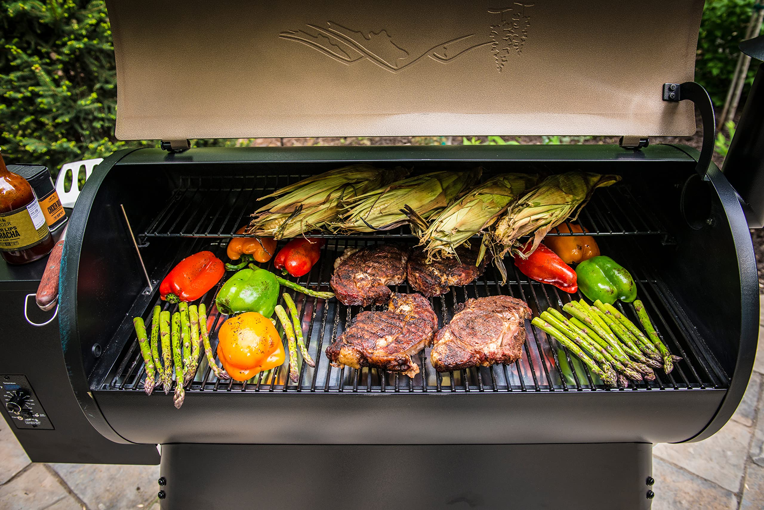 Grills Pro 34 Electric Wood Pellet Grill and Smoker, Bronze, 884 Square Inches Cook Area