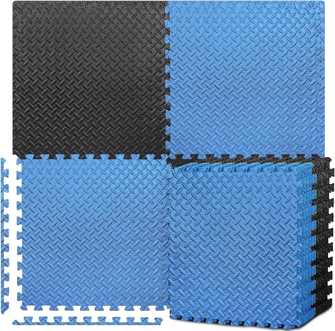 Puzzle Exercise Mat with 12/24/48 Tiles Interlocking Foam Gym Mats, 24'' x 24''