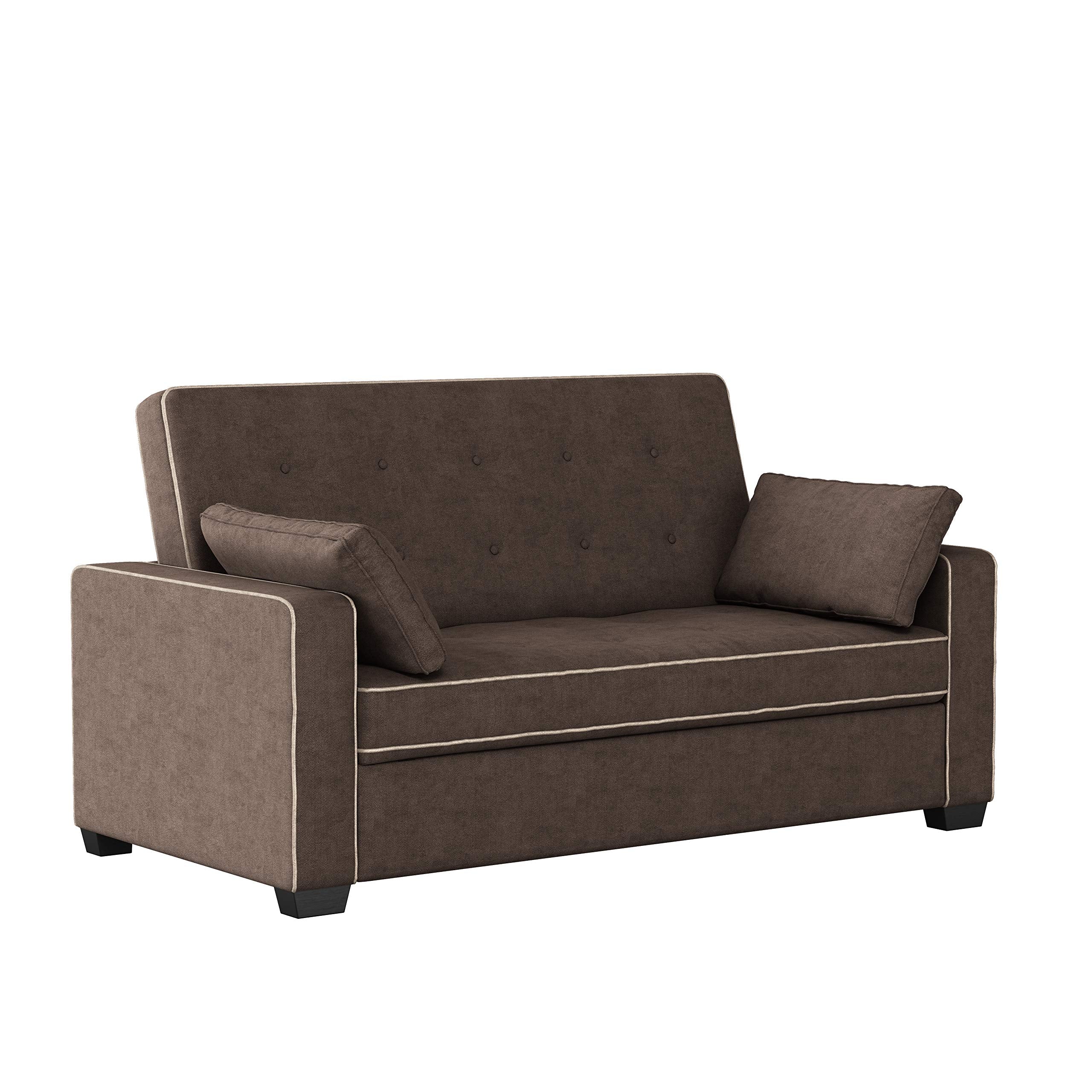 Ainsley Loveseat with Pull Out Sleeper Microfiber Java Queen