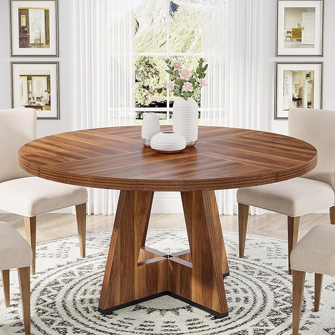 Round Dining Table Wood Kitchen Table for Dining Room