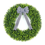 32" Faux Round Boxwood Wreath, Artificial Large Boxwood Wreath Front Door Wreaths