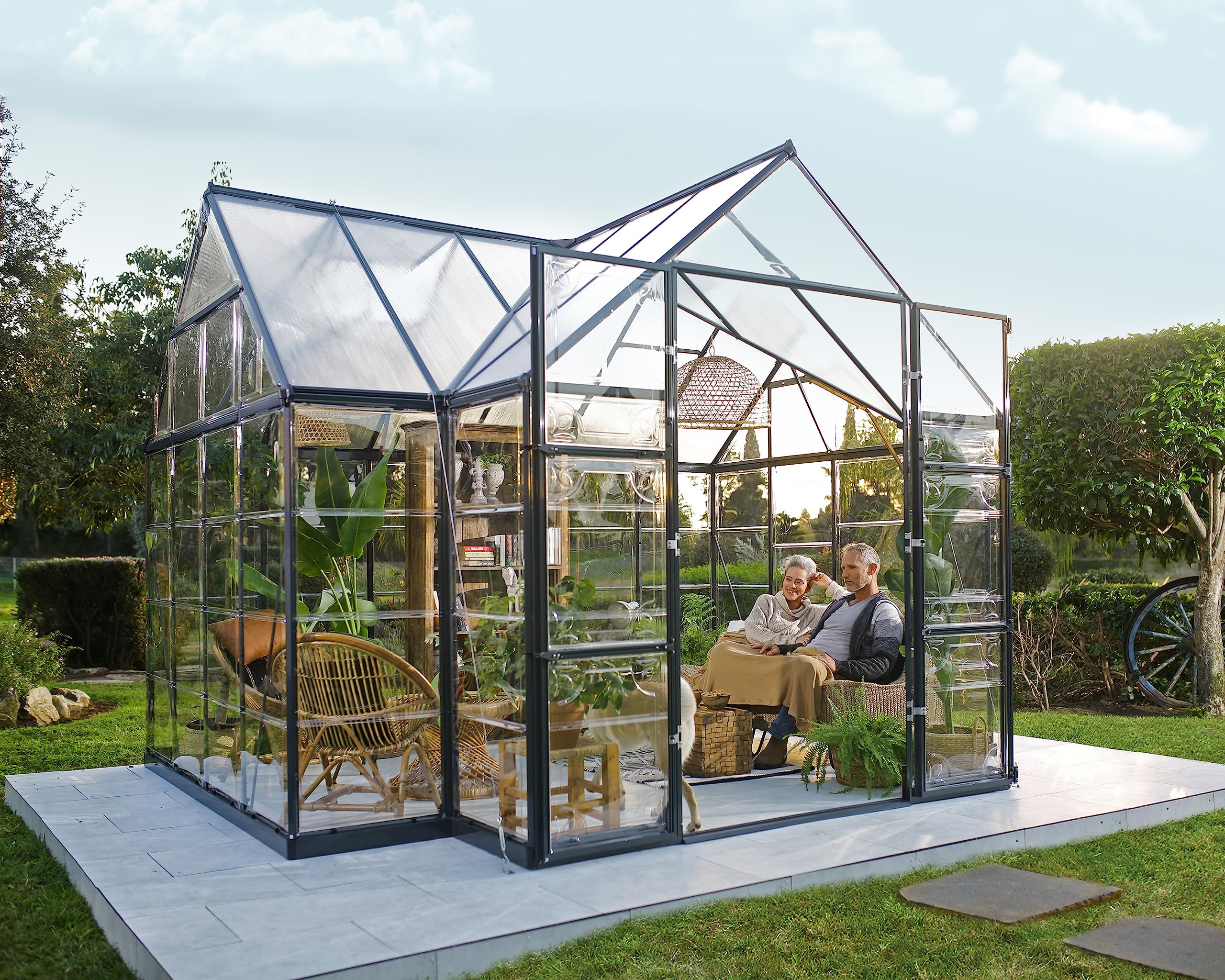 canopia 12x10 Garden Solarium Greenhouse, UV Polycarbonate Outdoor Structure