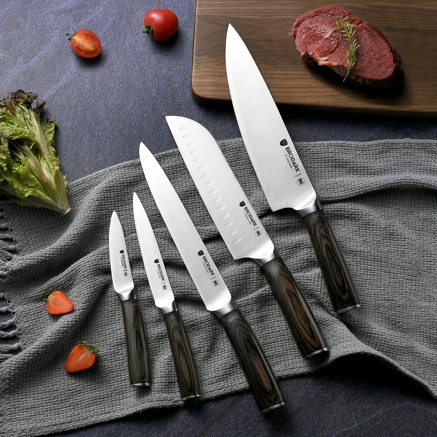 15 Piecs Knife Block Set: Ultra Sharp Kitchen Knife Set with Block and Sharpener