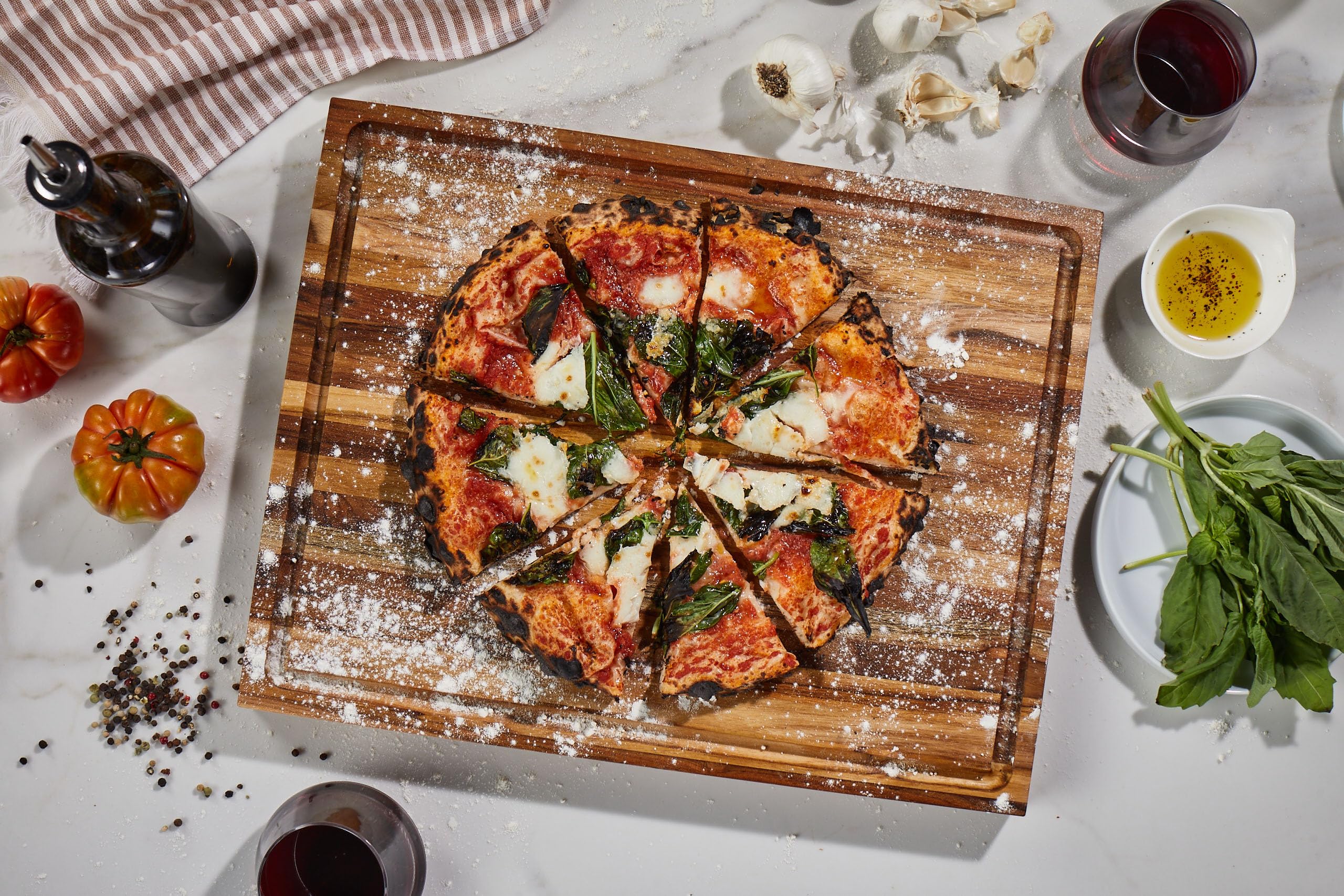 Large Teak Wood Cutting Board for Kitchen with Juice Groove
