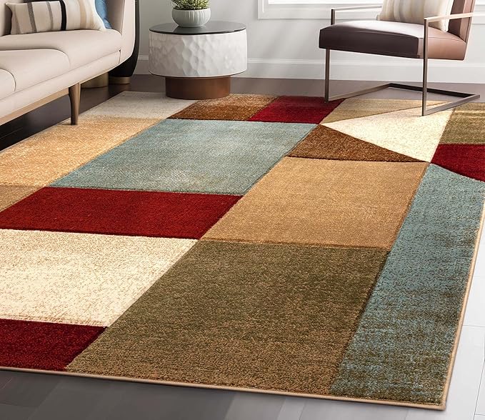 Good Vibes Marcia Multi Color 5'3" x 7'3" Modern Area Rug for Living & Dining Room