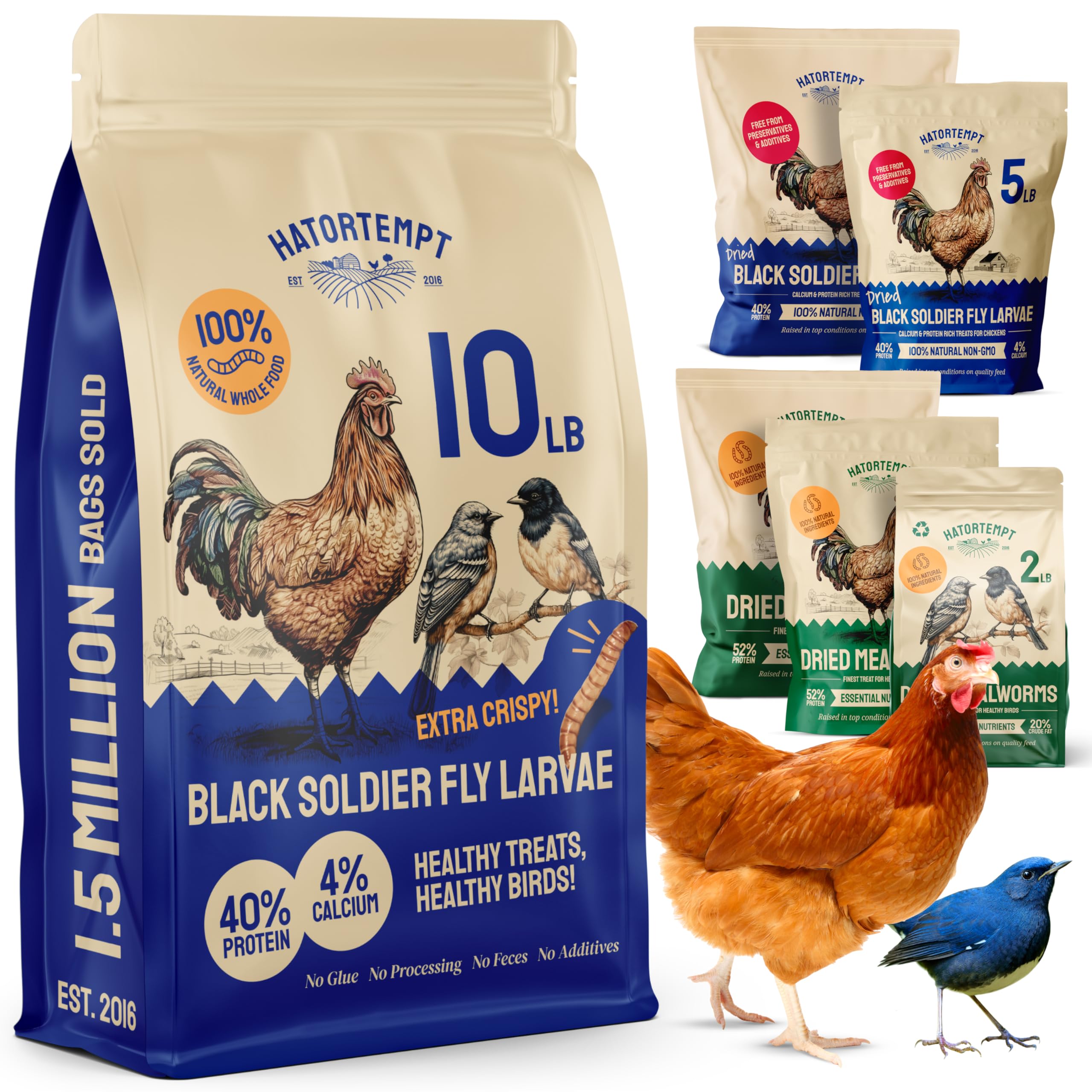10 LB Dried Black Soldier Fly Larvae for Chickens – Non-GMO Bulk Insect Larvae