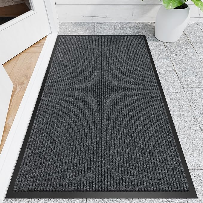 Front Door Mat, 4' x 8' Heavy Duty Indoor Outdoor Door Mat for Entryway