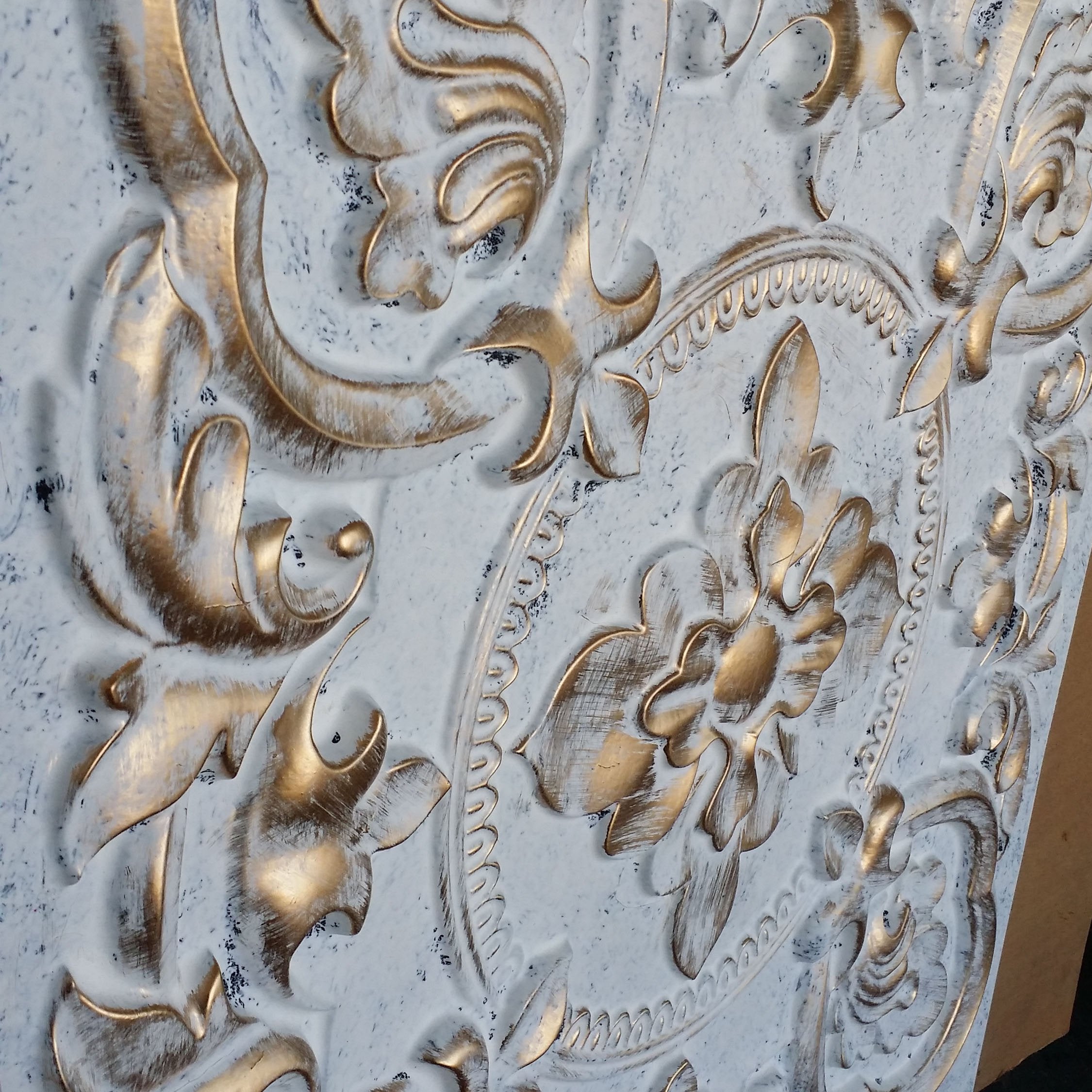 Ceiling Tile Faux tin Paint White Gold bar Decor Ceiling Panel PL30 Pack of 10pcs