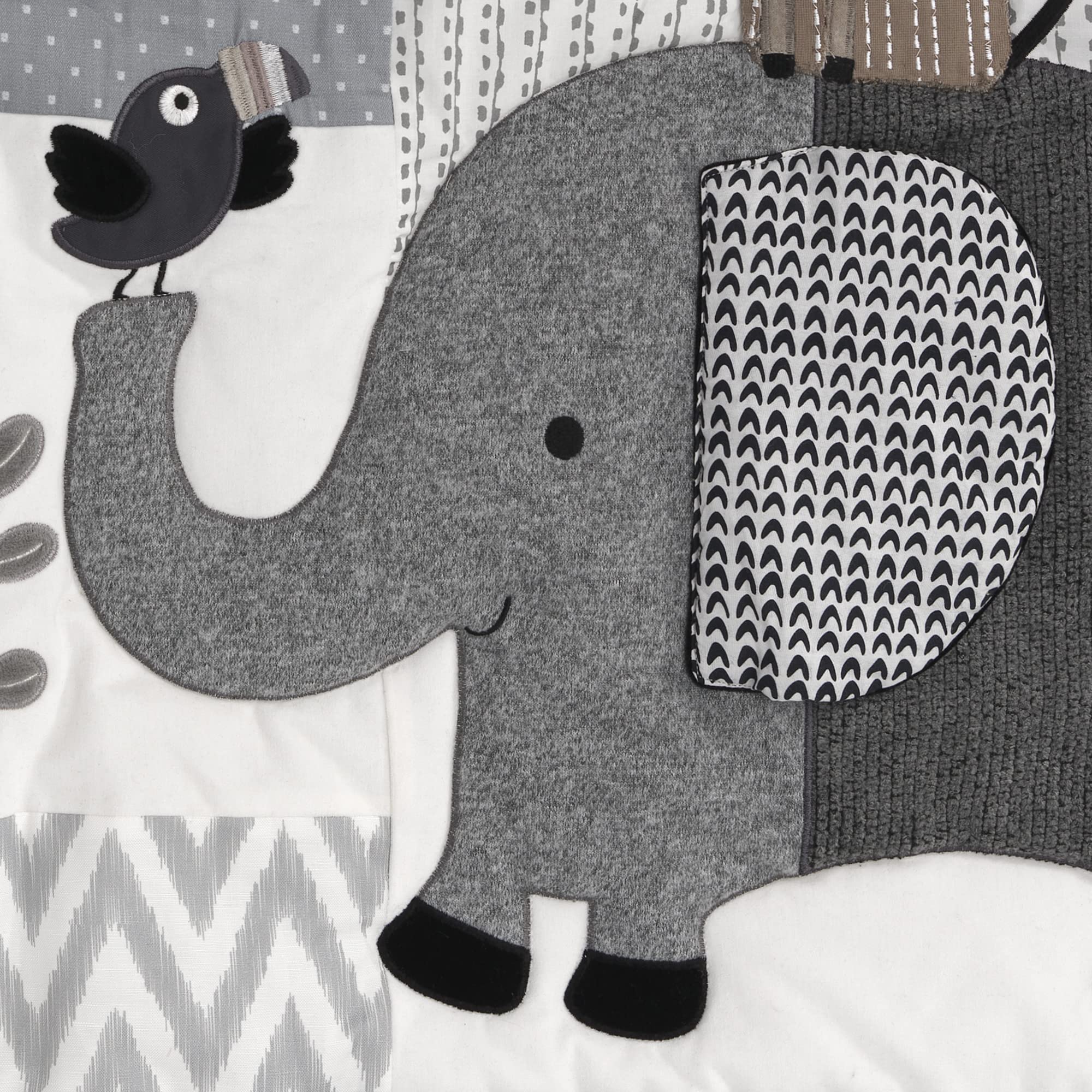 Jungle 4-Piece Crib Bedding Set - Gray, Brown, White, Jungle