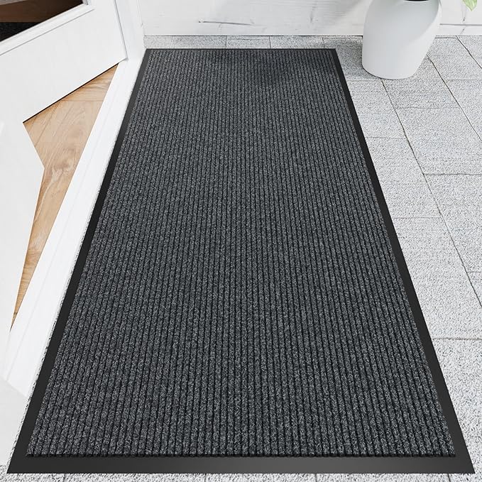 Front Door Mat, 4' x 8' Heavy Duty Indoor Outdoor Door Mat for Entryway