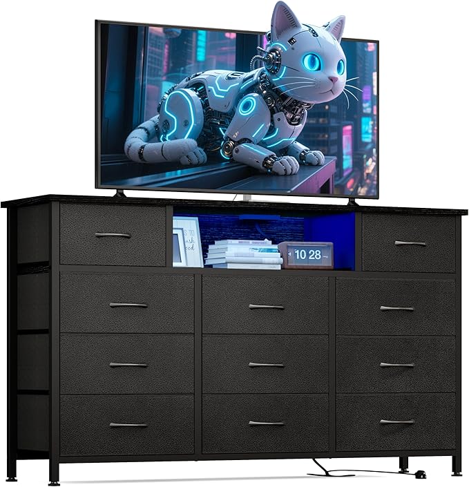 59 Inches Long Dresser White Dresser or Bedroom 65-inch TV Stand