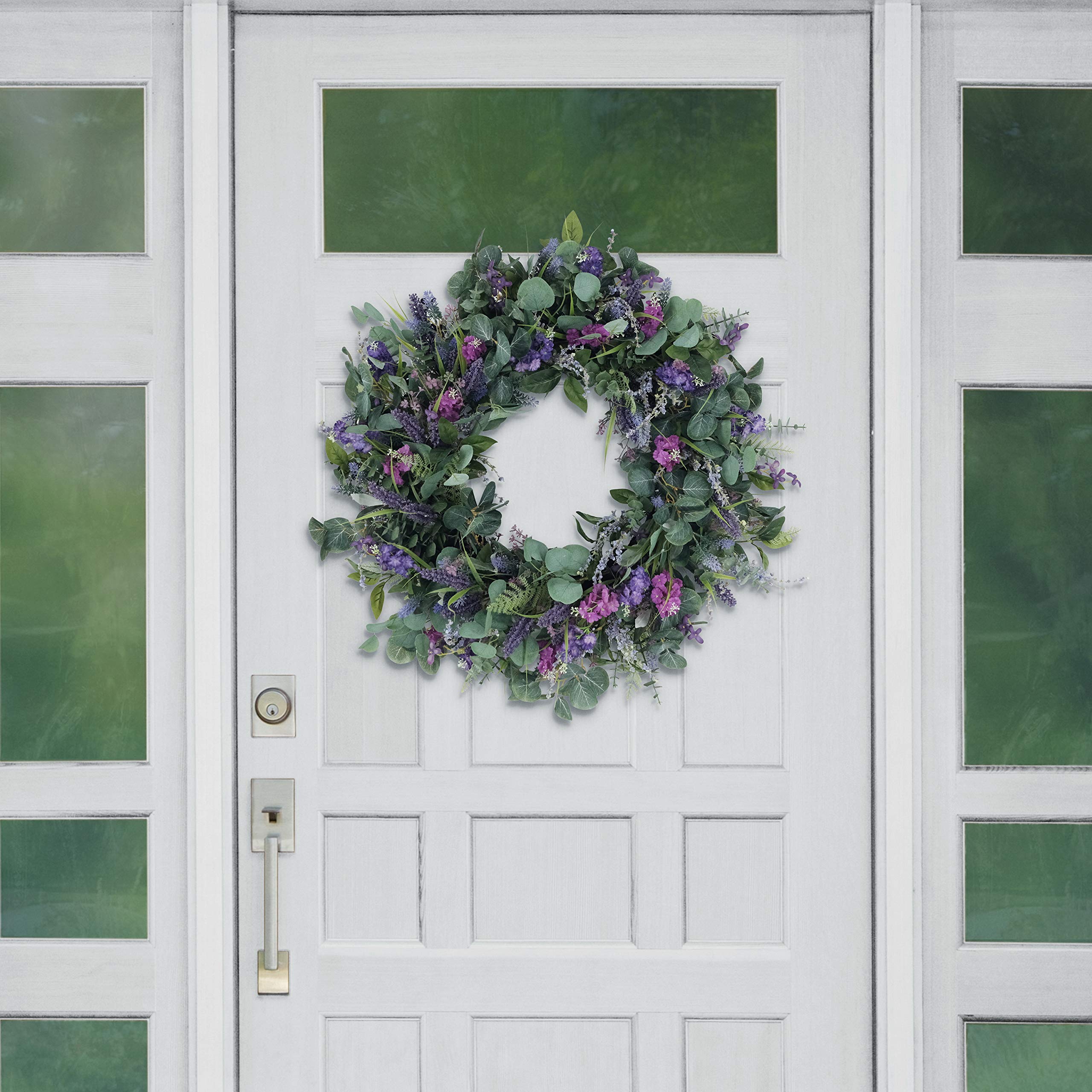 30" Artificial Lavender and Eucalyptus Floral Spring Door Wreath