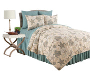 Amber Sands King 3 Piece Quilt Set Summer Beach Ocean Coastal Starfish Seaturtle