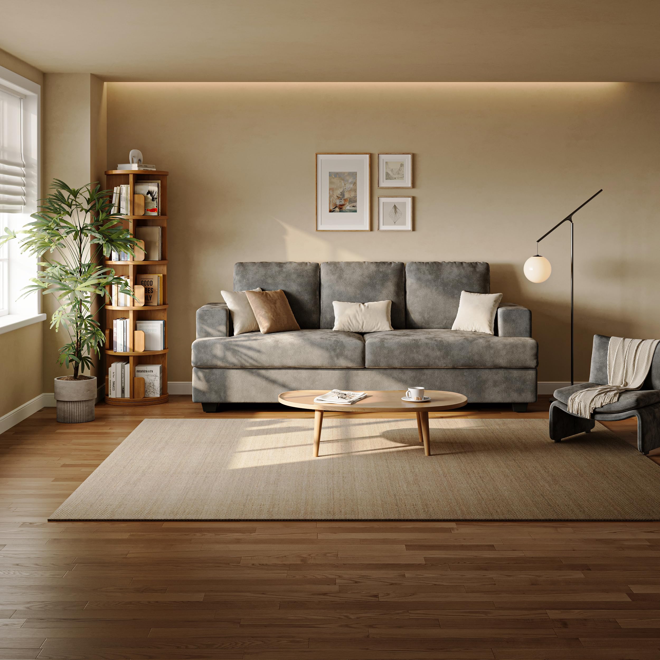 3 Seater Couches for Living Room Sofas 89” Comfy Sectional Couch