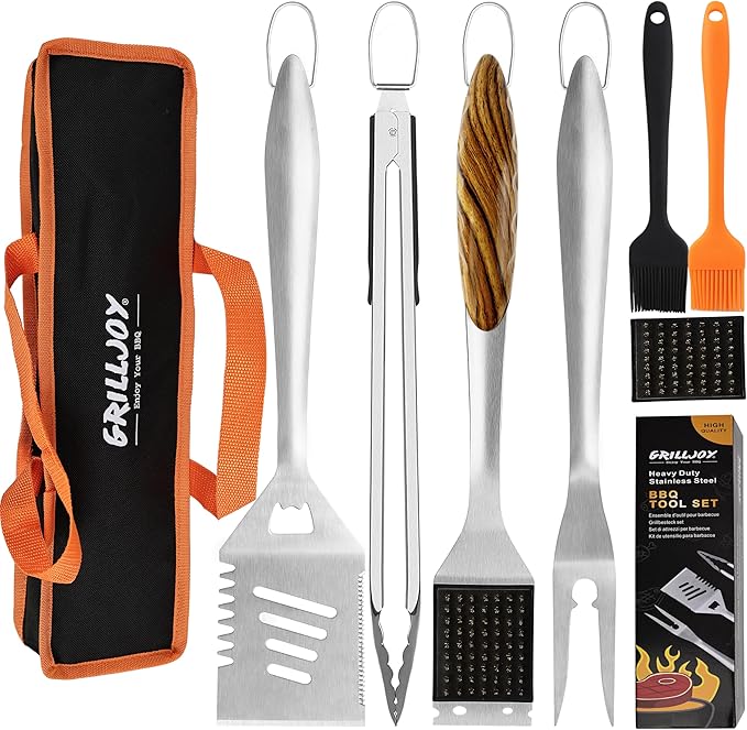 Heavy Duty BBQ Grill Tools Set with Extra Thick Stainless Steel Spatula