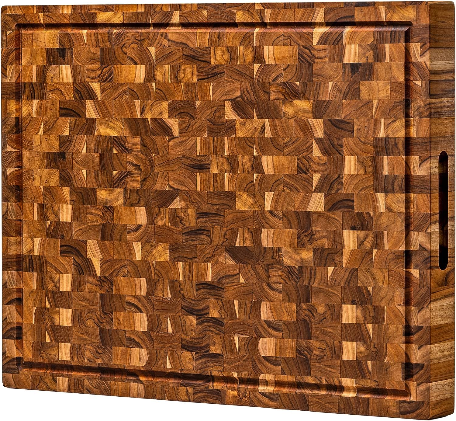 XXL End Grain Butcher Block Cutting Board [1.5" Thick]. Made of Teak Wood and Conditioned