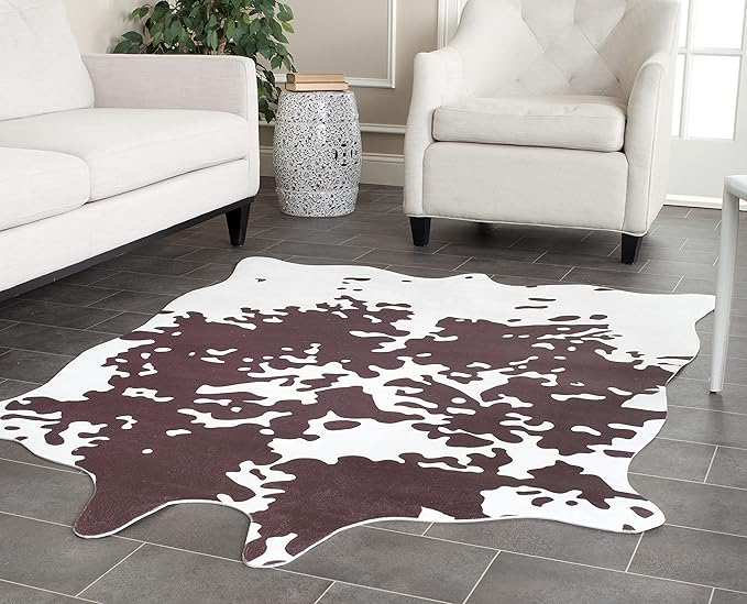 Faux Cowhide Collection 5' x 6'6" Brindle FAH160B Rustic Area Rug