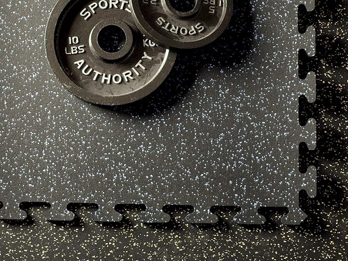 Mats Fit-Lock 3/8 Inch Heavy Duty Rubber Flooring - Interlocking Rubber Tiles