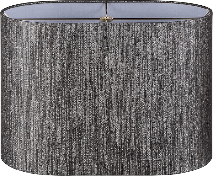 37041A Transitional Oval Hardback Shaped Spider Construction Lamp Shade in Off-White