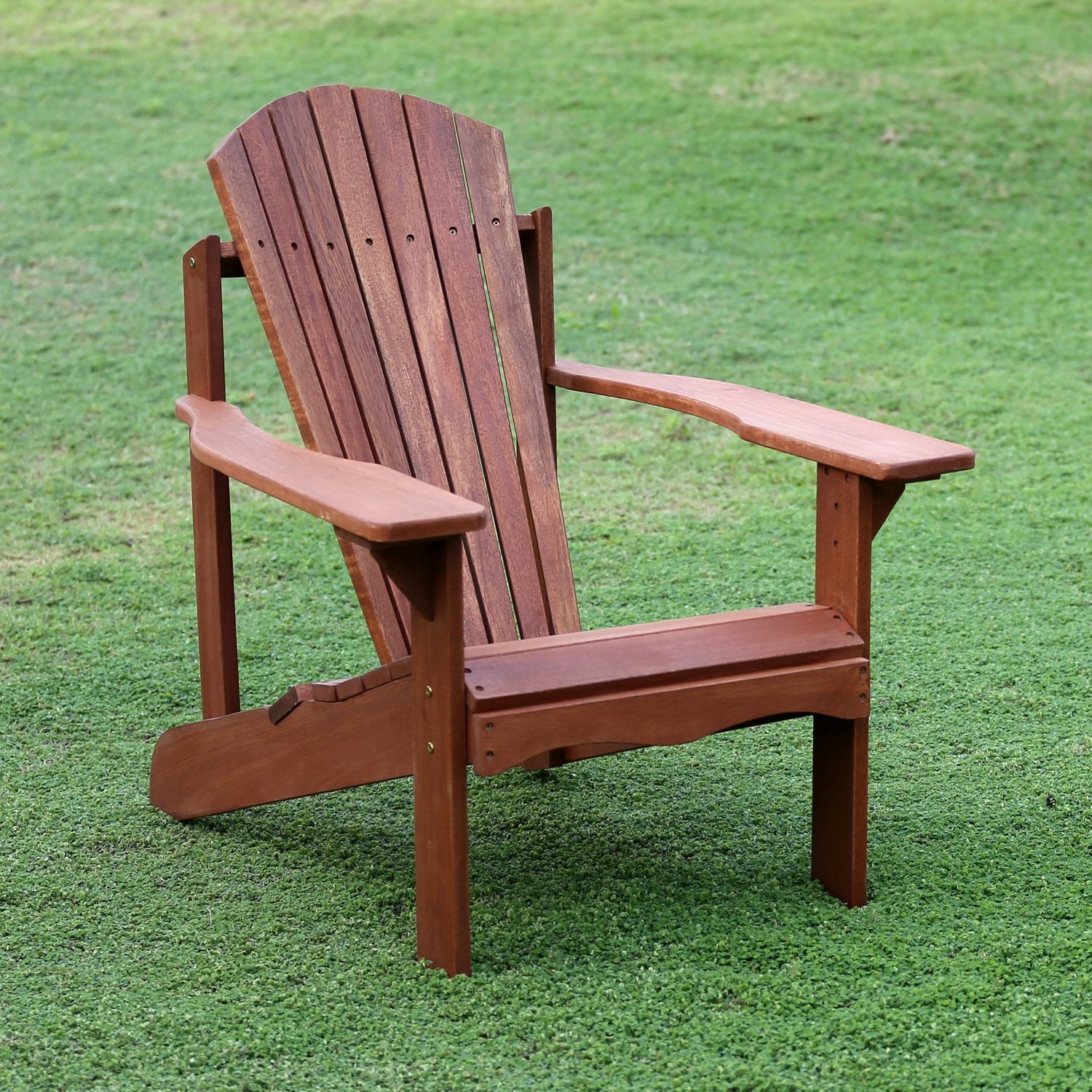 FG16918 Tioman Hardwood Patio Furniture Adirondack Chair in Teak Oil, Large, Natural