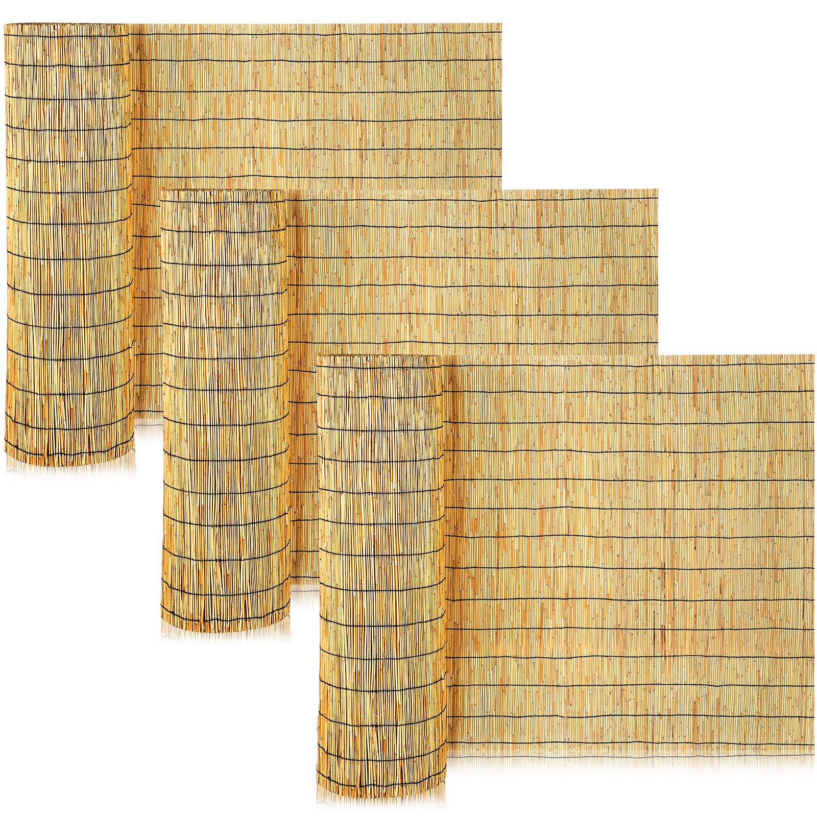3 Pack 3.3 x 16.4 ft Natural Reed Fence Rolle Reed Fencing Privacy Screen Panels Bamboo