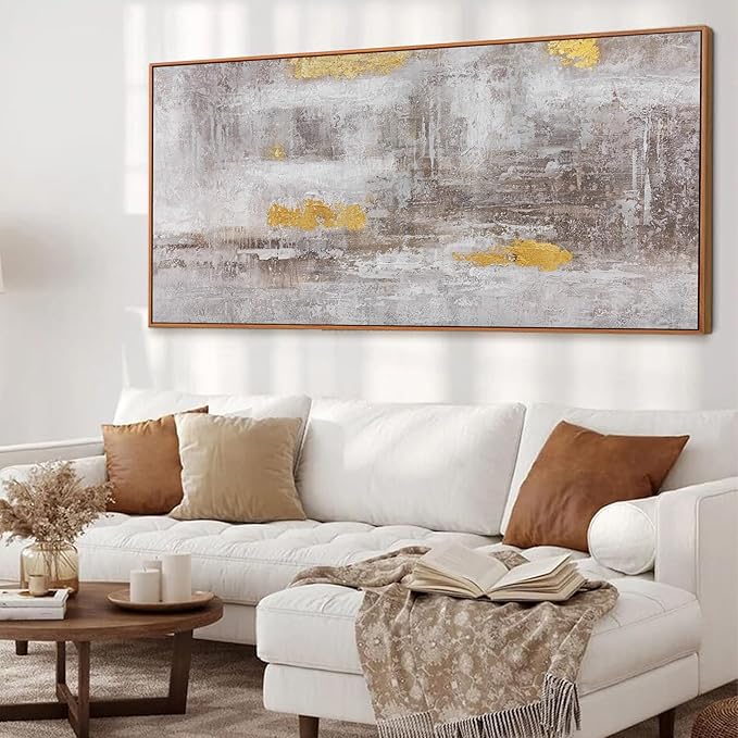 Large Wall Art Gold Abstract Tree Of Life Framed Modern Artwork Canvas Painting