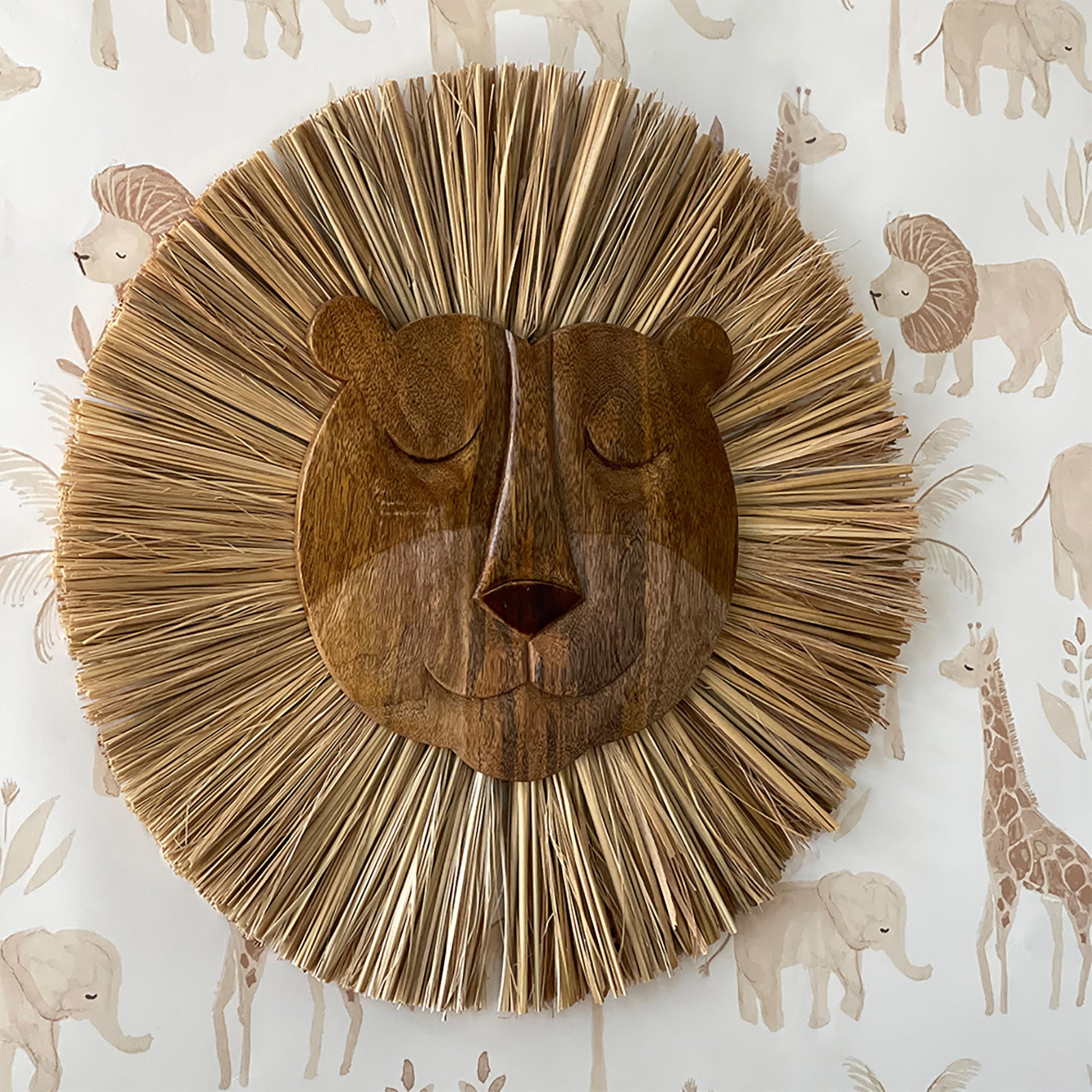 Handmade Wood Animal Safari Wall Art for Nursery Decor, Boho Jungle Theme