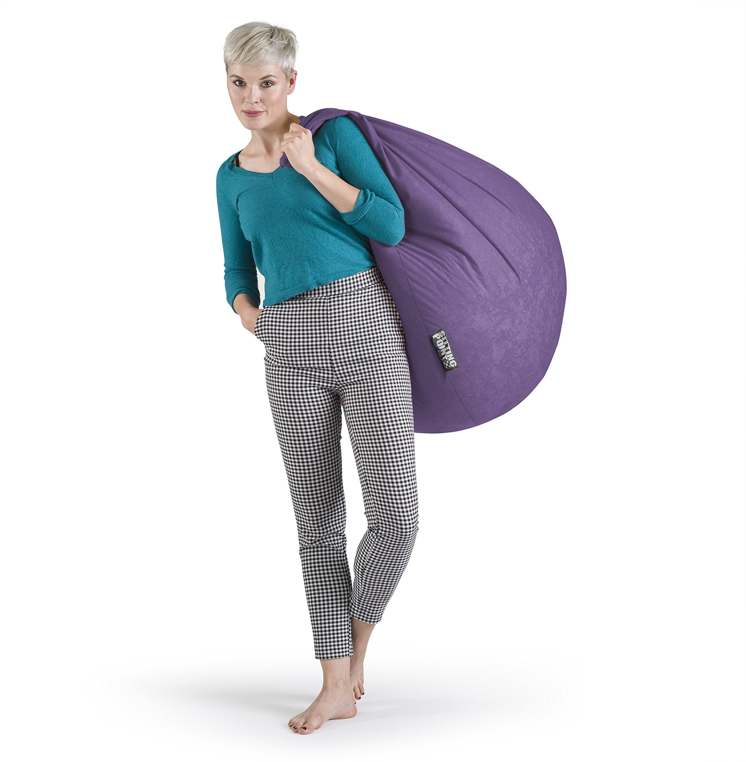 Home Easy Collection Contemporary Polyester Upholstered Oversized Bean Bag Chair