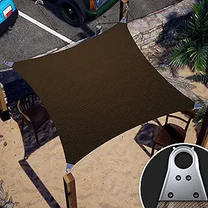 Super Ring 16' x 20' Beige Rectangle Sun Shade Sail, Commercial Grade UPF50 Canopy