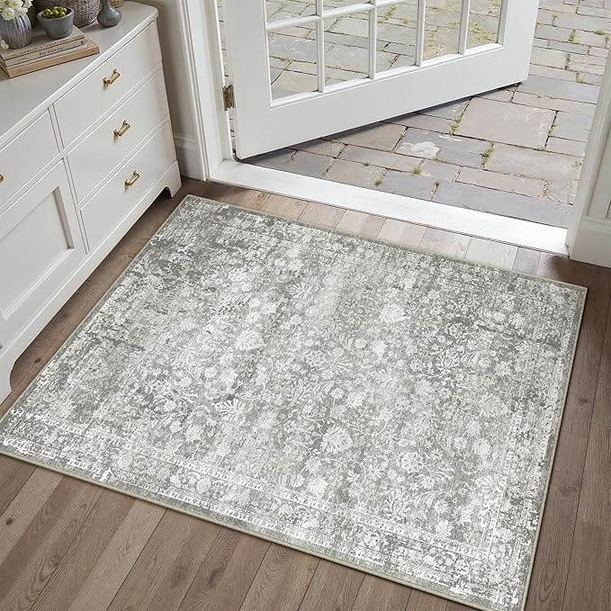 8x10 Washable Area Rug Green Sage Modren Neutral Living Room Bedroom Indoor