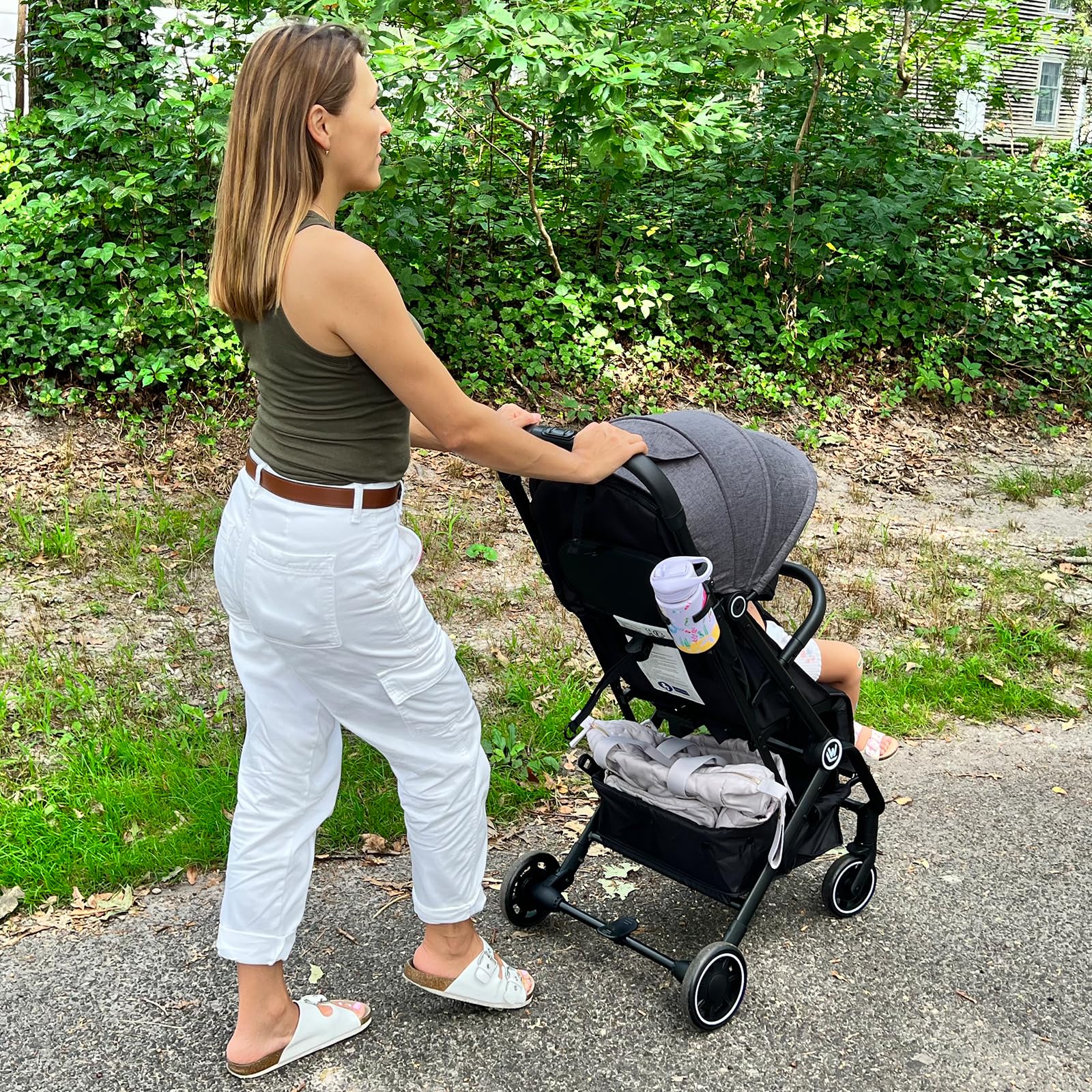 Baby Stroller, Compact Travel Stroller with Sleep Shade, Oversize Basket