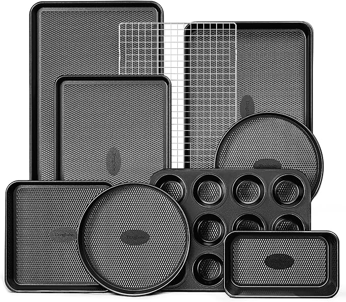 9-Piece Baking Pans Set Nonstick, Stackable Non Toxic Bakeware Sets