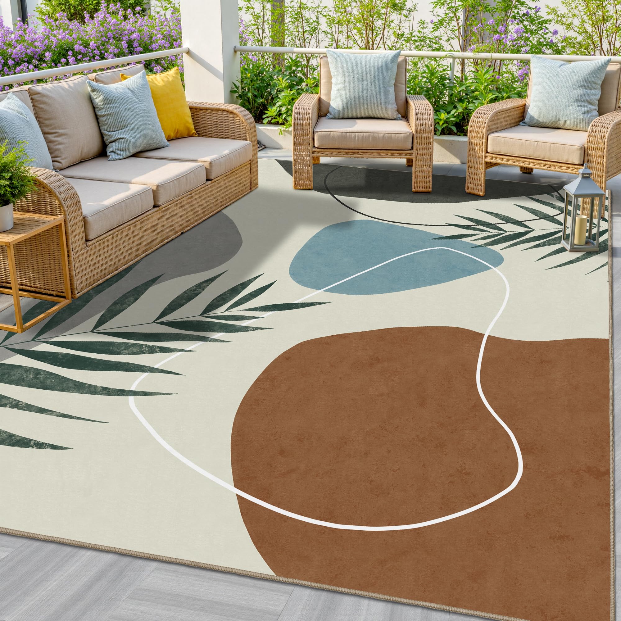 Indoor Outdoor Area Rug, Mid Century Outdoor Patio Rug