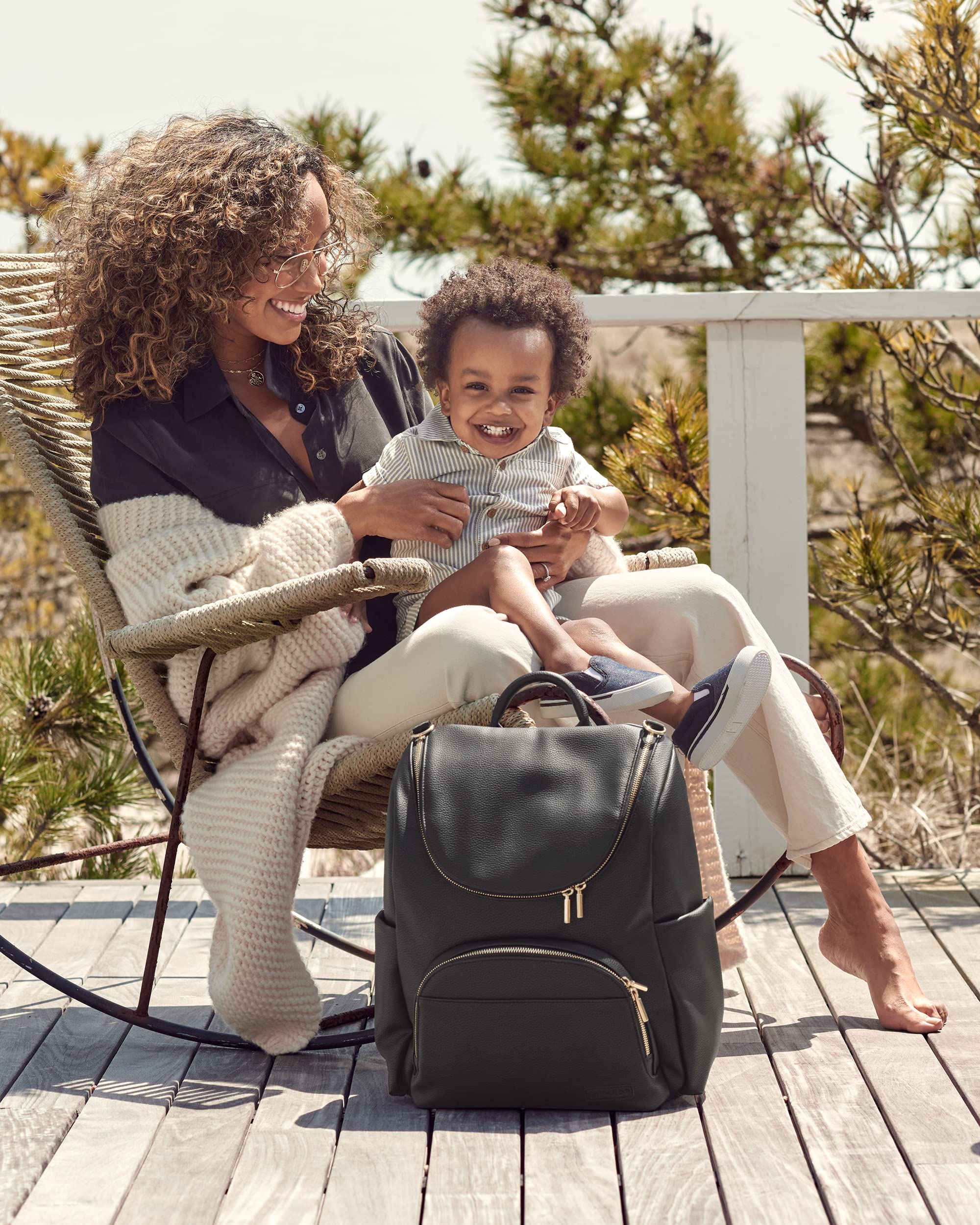 Diaper Bag Backpack: Evermore, Multi-Function Baby Travel Bag 6 in 1, Black