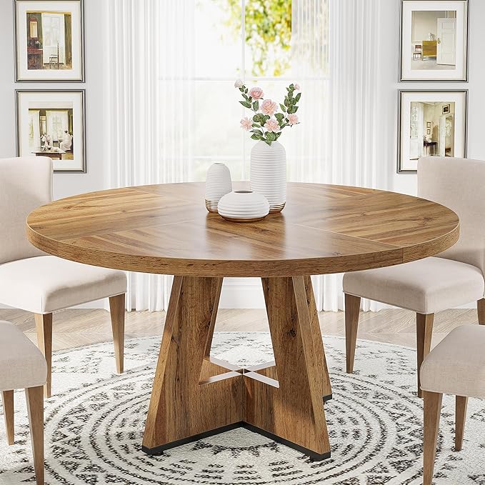 Round Dining Table Wood Kitchen Table for Dining Room