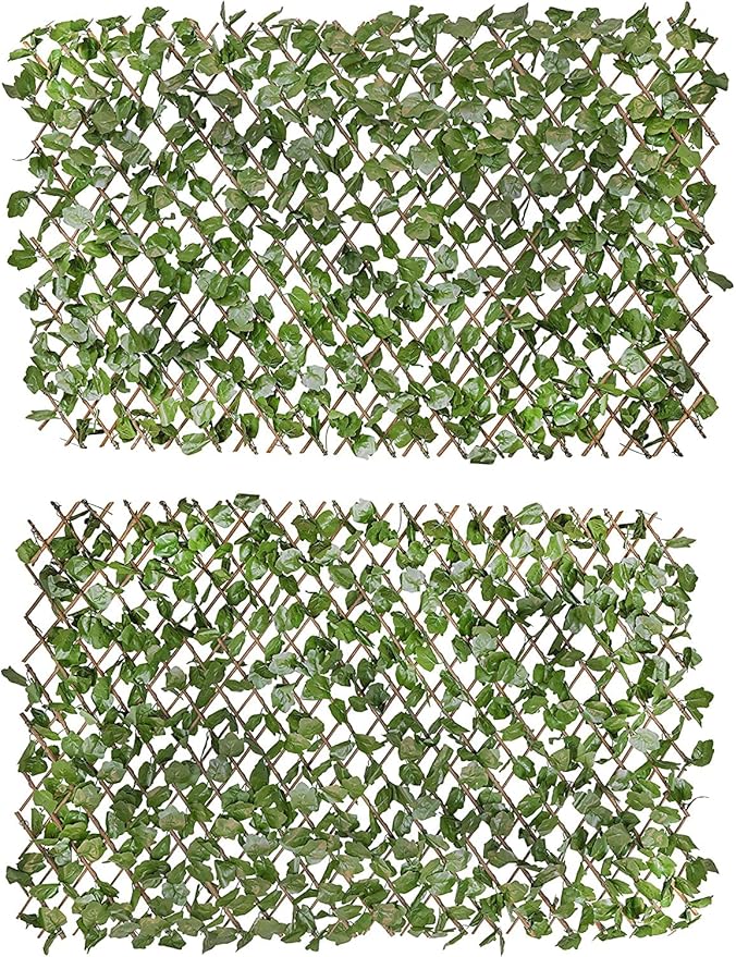 Artificial Ivy Privacy Fencing System, Faux Ivy Vine & Willow Branch Lattice