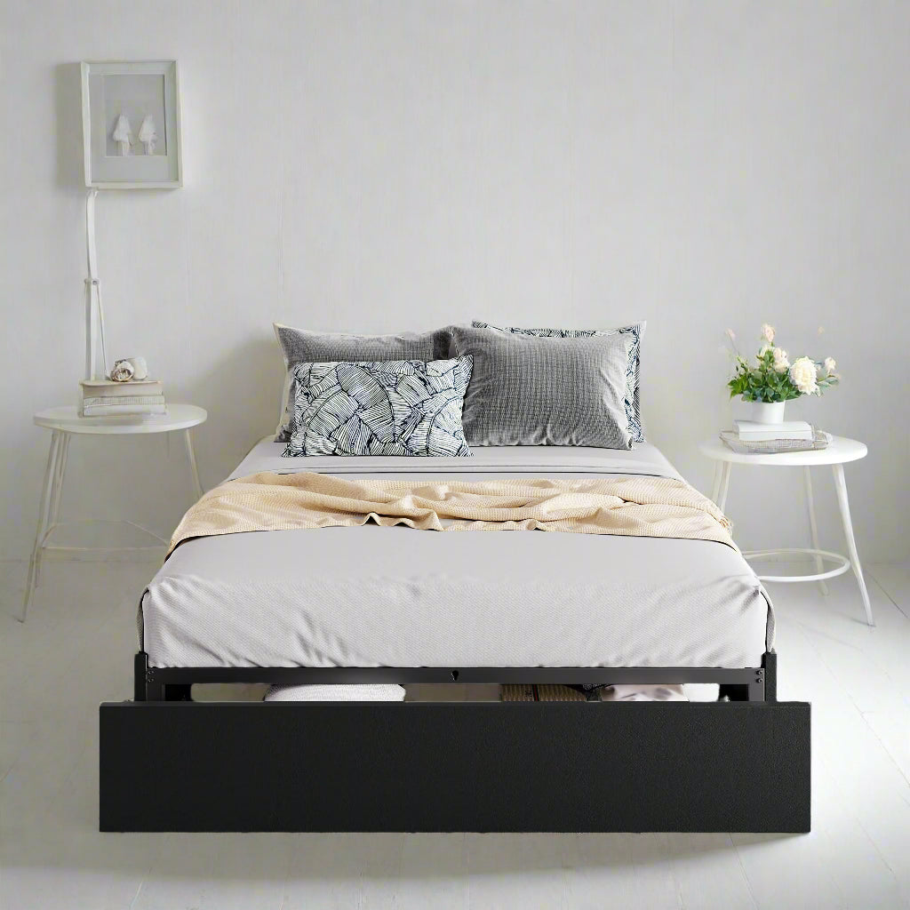 Queen Size Platform Bed Frame with 3 Storage Drawers