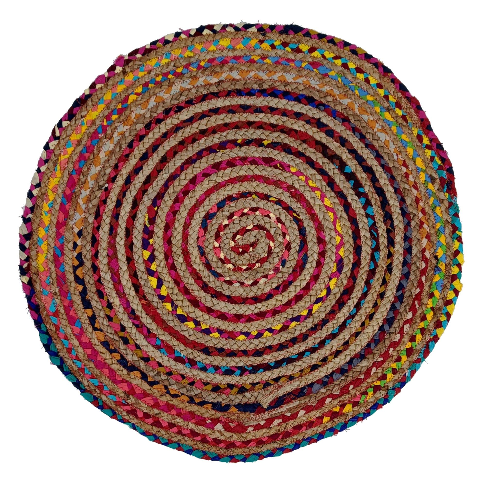 Beautiful Round Braided Rug 28" Decorative Floor Mat Handmade Carpet Assorted Decor