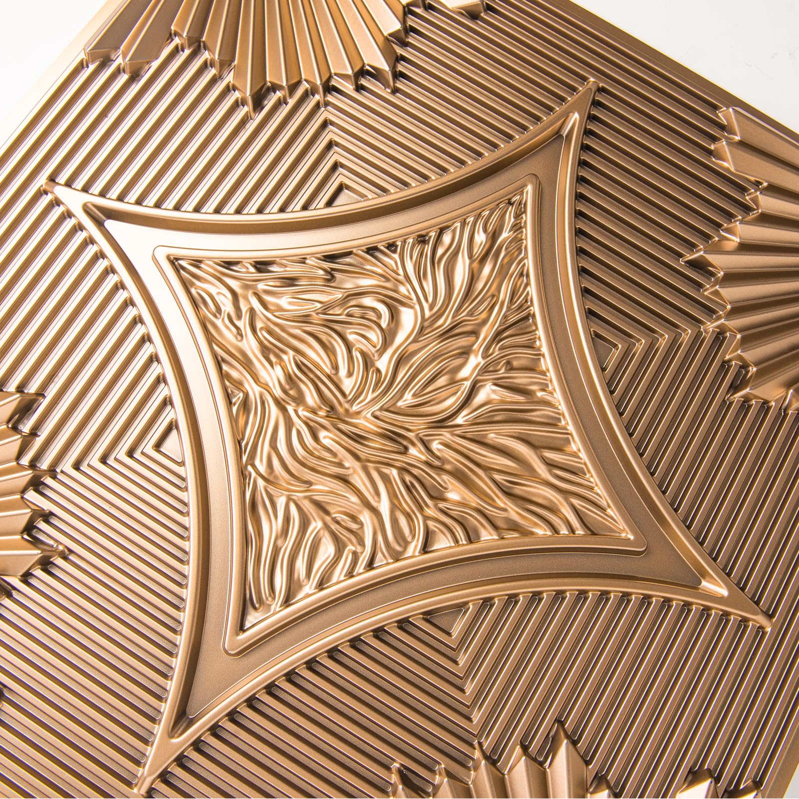 Ceiling Tiles 24x24 in Bronze (12-Pack, 48 Sq.ft), 3D Wainscoting Panels Glue Up 2x2