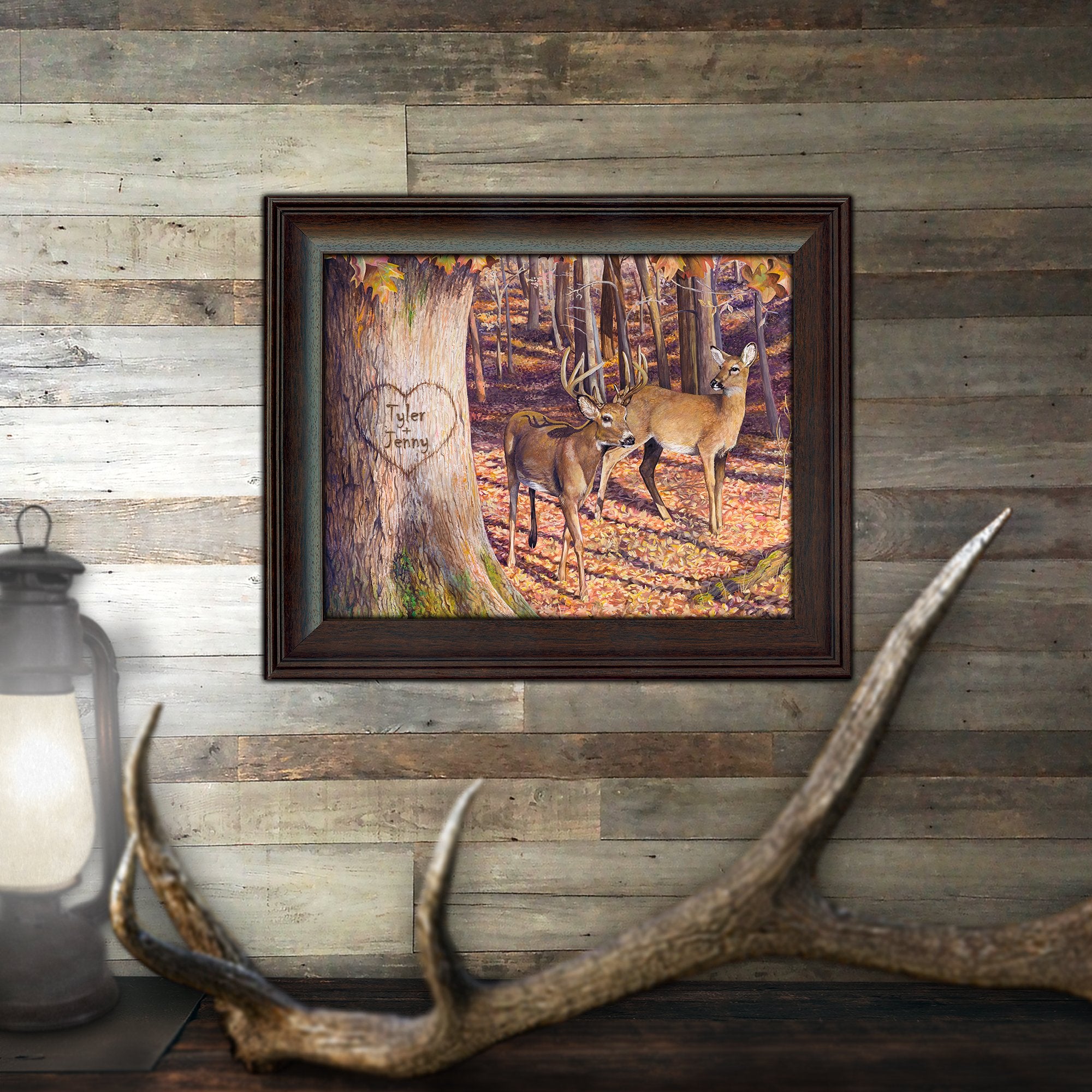 Personalized Romantic Wildlife Themed Art | Customized with Your Names |Unique Wedding