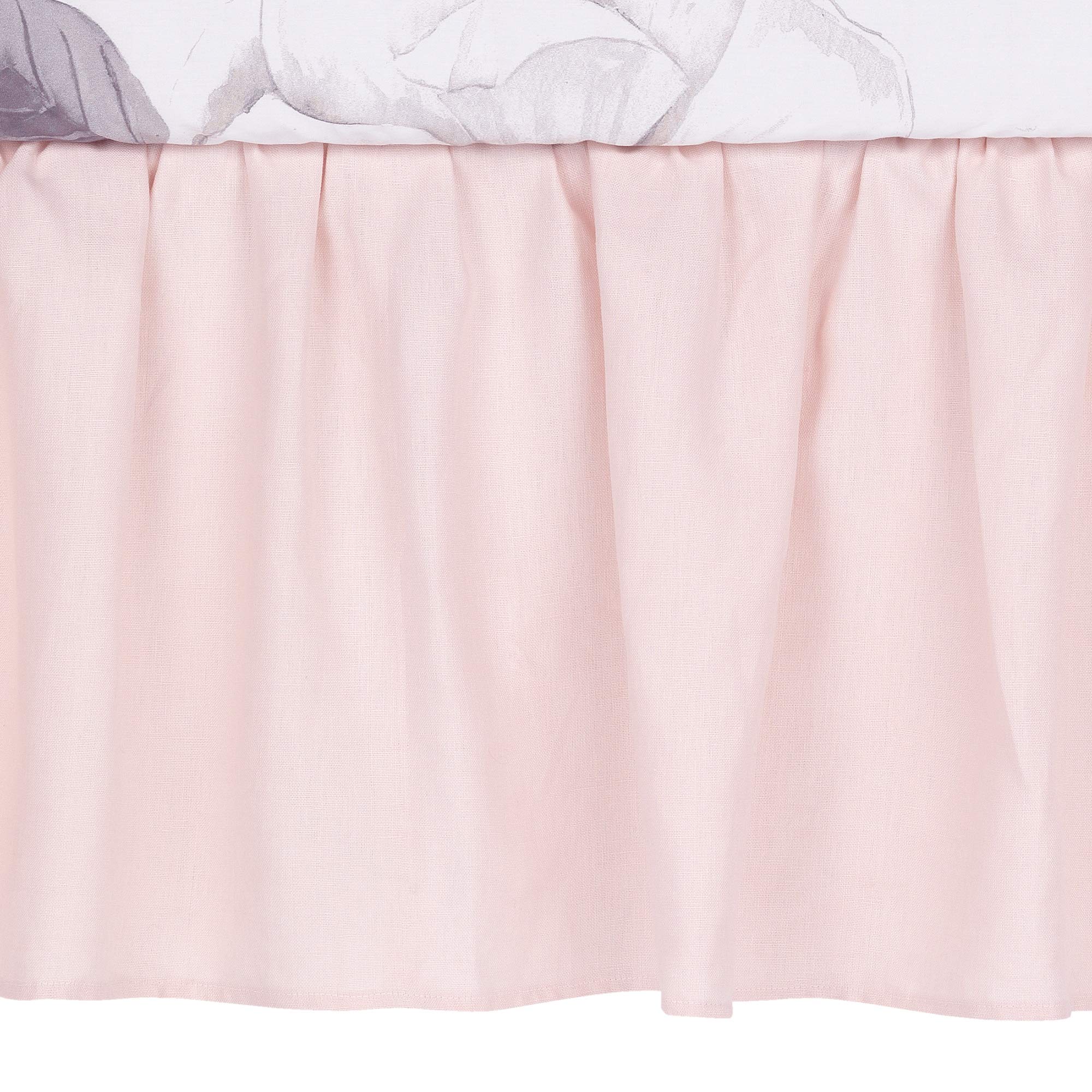 Floral Garden Watercolor/Pink Linen 5-Piece Baby Crib, Baby Bedding