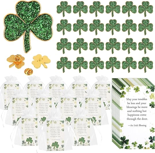 25/50/100 Sets St. Patricks Day Clover Lapel Pins Bulk Shamrock Pin Brooches