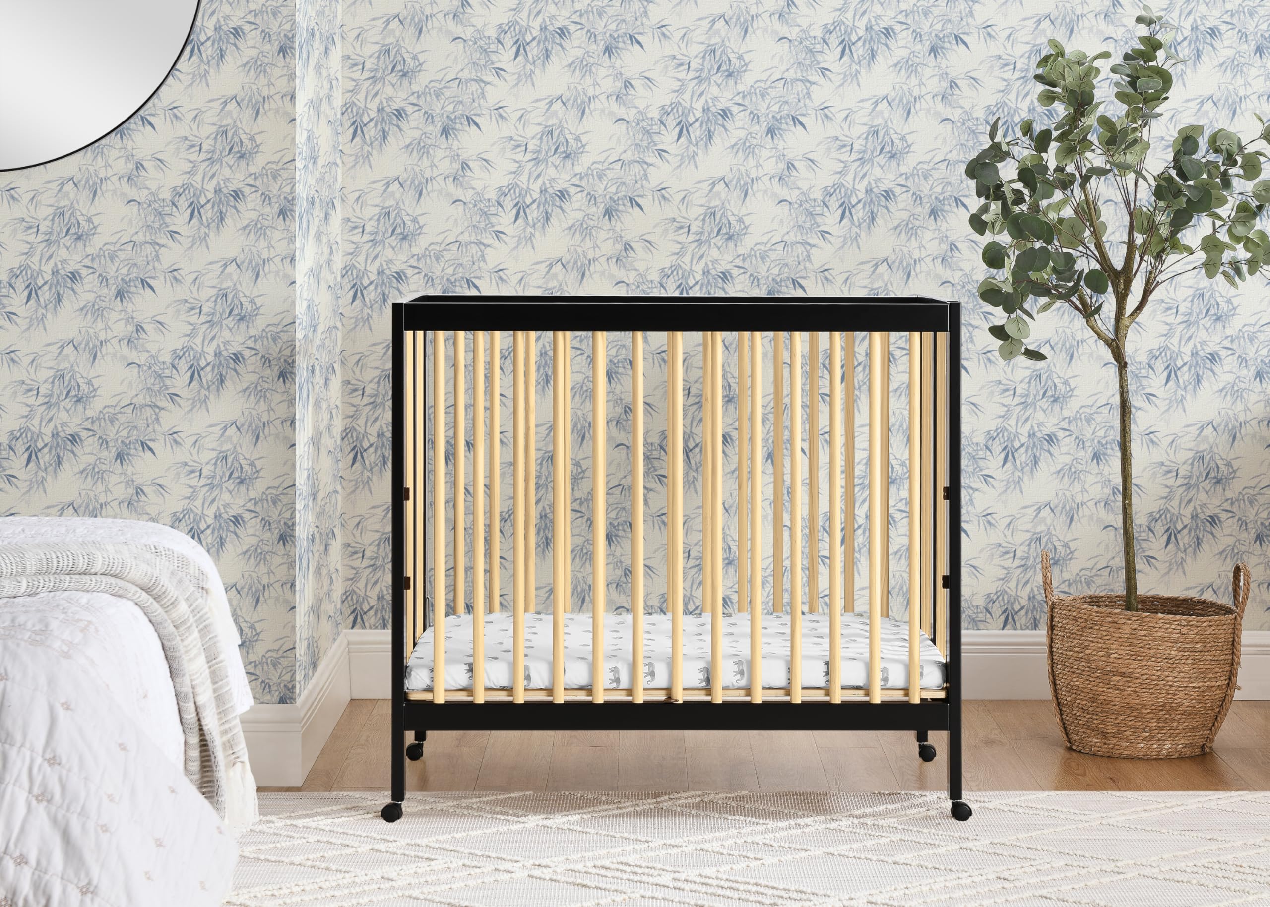 Mia Portable Folding Mini Crib with 1.5-Inch Mattress - Greenguard Gold Certified