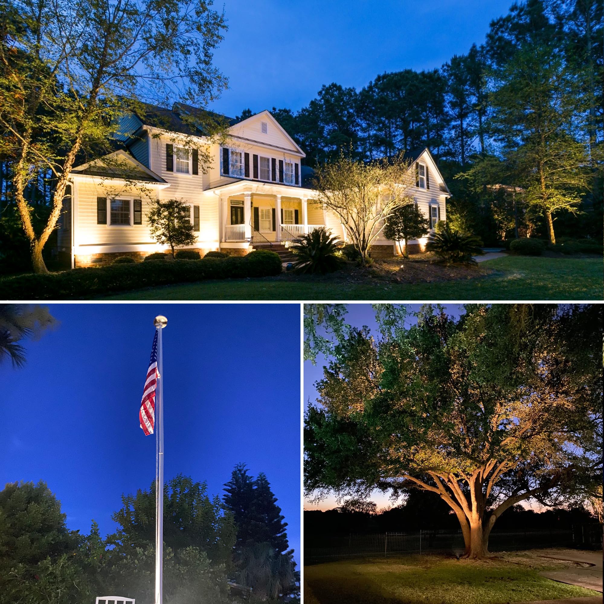 40W Spot Lights Outdoor 120V LED Plug in Spotlight Outdoor 4000LM Ultra Bright Flag