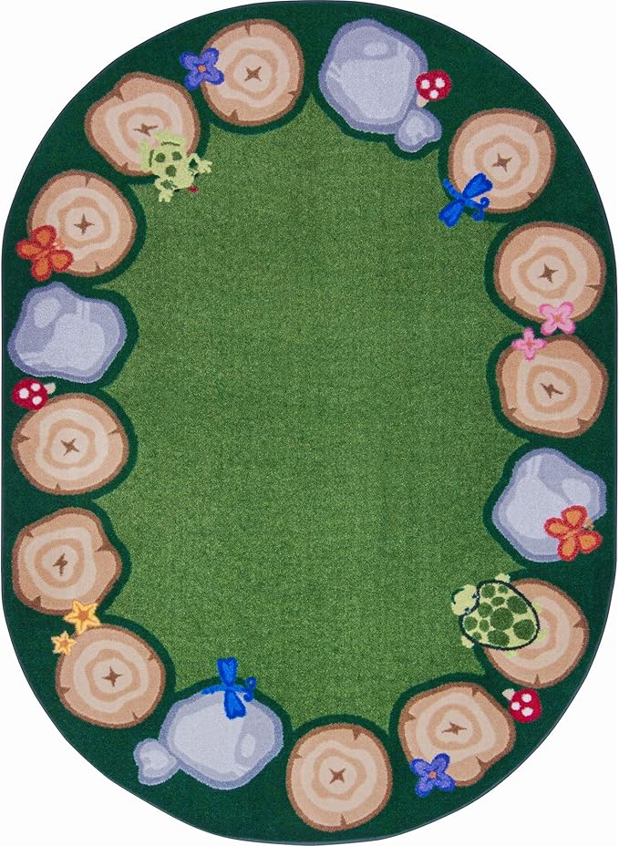 Stumped Area Rug in Color Multi, 7'8" x 10'9" Oval