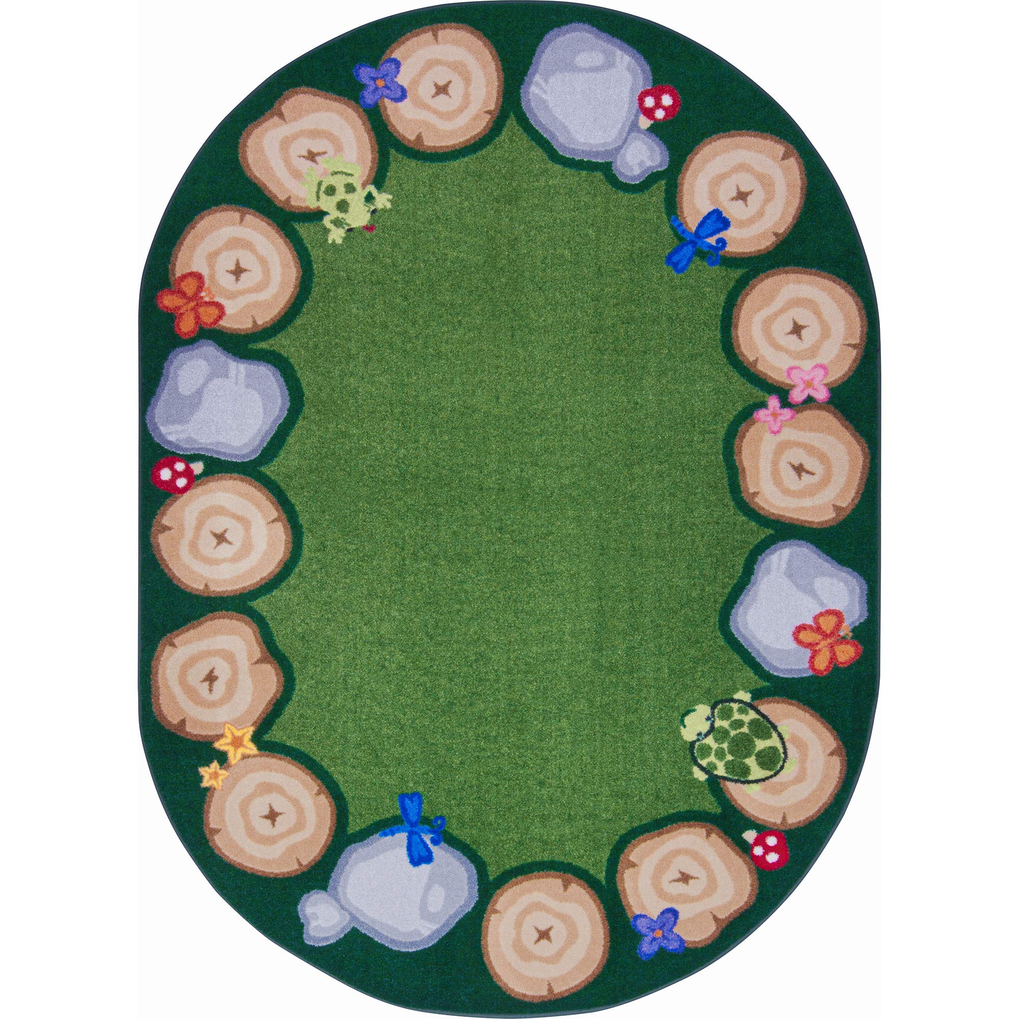 Stumped Area Rug in Color Multi, 7'8" x 10'9" Oval