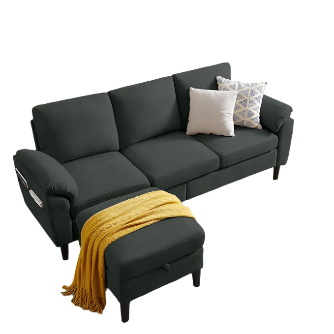 79" Convertible Sectional Sofa, 3 Seat L Shaped Couch with Reversible Chaise