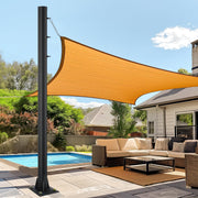 10 Feet Outdoor Sun Shade Poles, 3" Diameter Steel Heavy Duty Shade Sail Poles